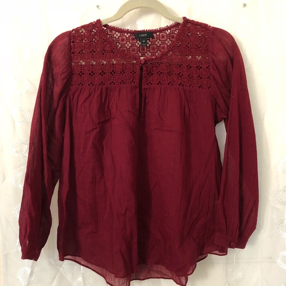 J. Crew Tops - Sale! NWOT J. Crew Crimson Red Peasant Blouse